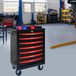 MODENUIT Chariot à outils - Verrouillable avec 7 tiroirs et roues - Pour garage - Acier - Noir Rouge