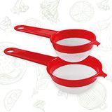 Cosmoplast 2 keukenzeefjes met een diameter van 8 en 10 cm, fijn nylongaas. 100% gemaakt in Italië