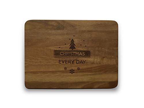 Engraved House Christmas Walnut Wood Cutting Board