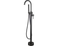 FortiFura Calvi vrijstaande badkraan 113cm met handdoucheset - PVD - geborsteld gunmetal (antraciet)