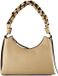 Coccinelle Leren schoudertas Boheme Grana Double Shoulder Bag Sandshell / Seagrass beige