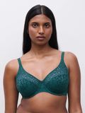 Chantelle EasyFeel Chantelle Norah Beugel BH - Volledig kant - Stevige BH Grote Maten - T-shirt BH - 80B - Groen