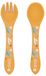 Sassi Junior - Set de fourchette et cuillère en silicone, animaux - Orange