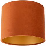 QAZQA Lampenkap Cilinder Oranje Goud