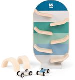 BS Toys Car Track GA528 – Houten Autobaan met 2 Auto’s & 2 Poorten
