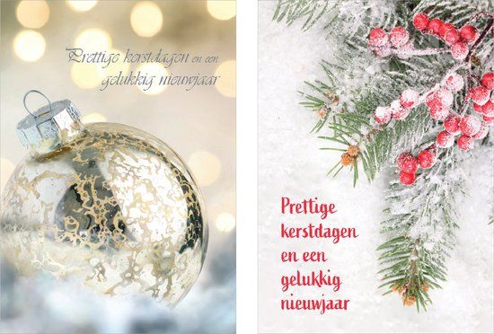 Merkloos 50 Luxe Kerstkaarten en Nieuwjaarskaarten met Enveloppen - Merkloos - Gevouwen kaart - Karton