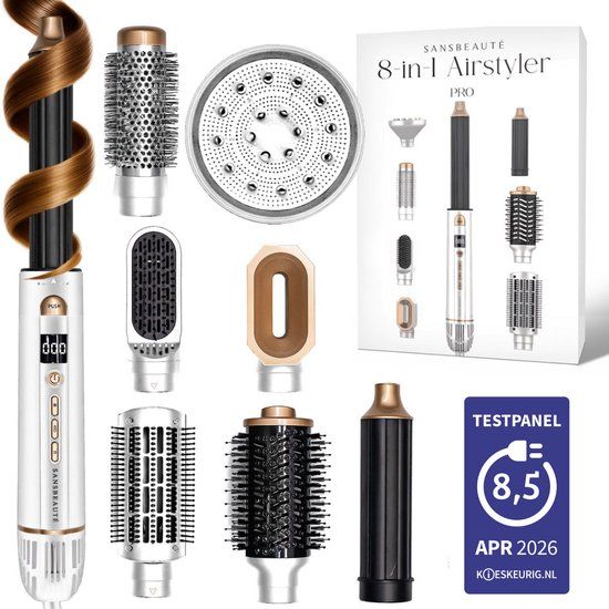 Sansbeauté 8-in-1 Airstyler - Hairwrap - Multistyler - 1400W - Incl. Accessories