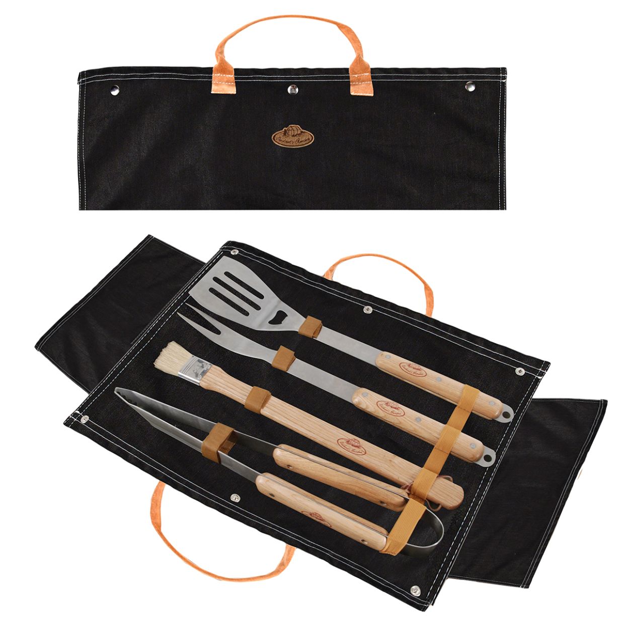 Esschert Design BBQ Gereedschapset - Zwart, Roestvrijstaal, Hout