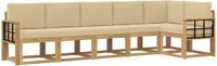 vidaXL - Hoek loungeset - 6 zitplekken - Wit en Beige - Polyester