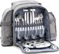 CampFeur Sac à dos de pique-nique pour 4 personnes, gris, polyester