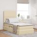 Prolenta Maison Exclusive - LED-bed met opbergruimte en matras, crème kleur, 90 x 190 cm, met stoffen bekleding