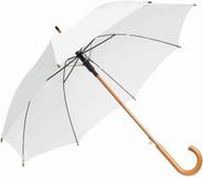 Merkloos / Sans marque Rainmaster Paraplu - houten handvat - wit scherm - D103 cm - kinderen en volwassenen