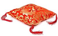 Phoenix Import Mani Bhadra Mani Bhadra BV - Phoenix Import Klankschaalkussen Rood met bloemmotief - 12x12x4cm