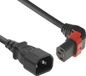 ACT Netsnoer C14 - C13 IEC Lock (boven haaks) zwart 1 m
