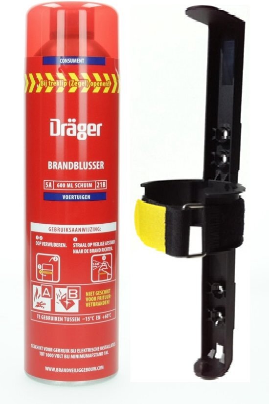 Prymos spray Brandblusser voor de auto camper en boot vorstbestendig inclusief houder