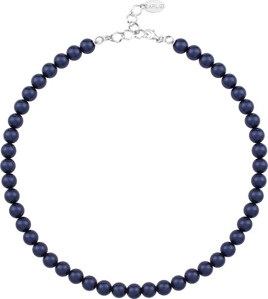 ARLIZI 1166 Parelketting - Dames - 925 Zilver - 44 cm - 8 mm - Blauw