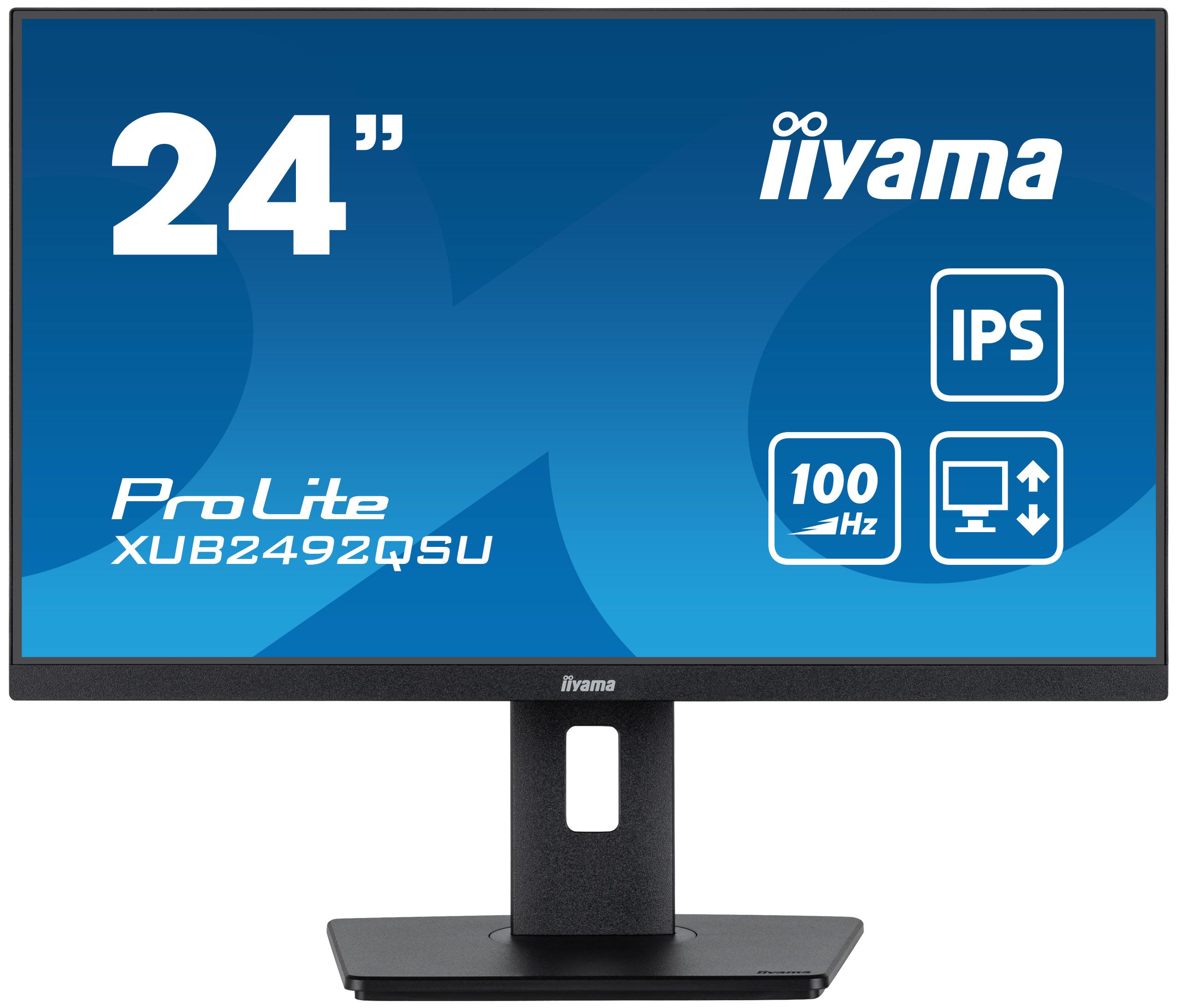 iiyama ProLite XUB2492QSU-B1 23.8" QHD Monitor - IPS, 100Hz, USB-hub, Adjustable