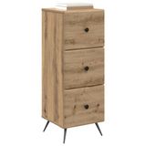 vidaXL Ladekast 33 x 34,5 x 90 cm Bewerkt hout Artisanaal eiken