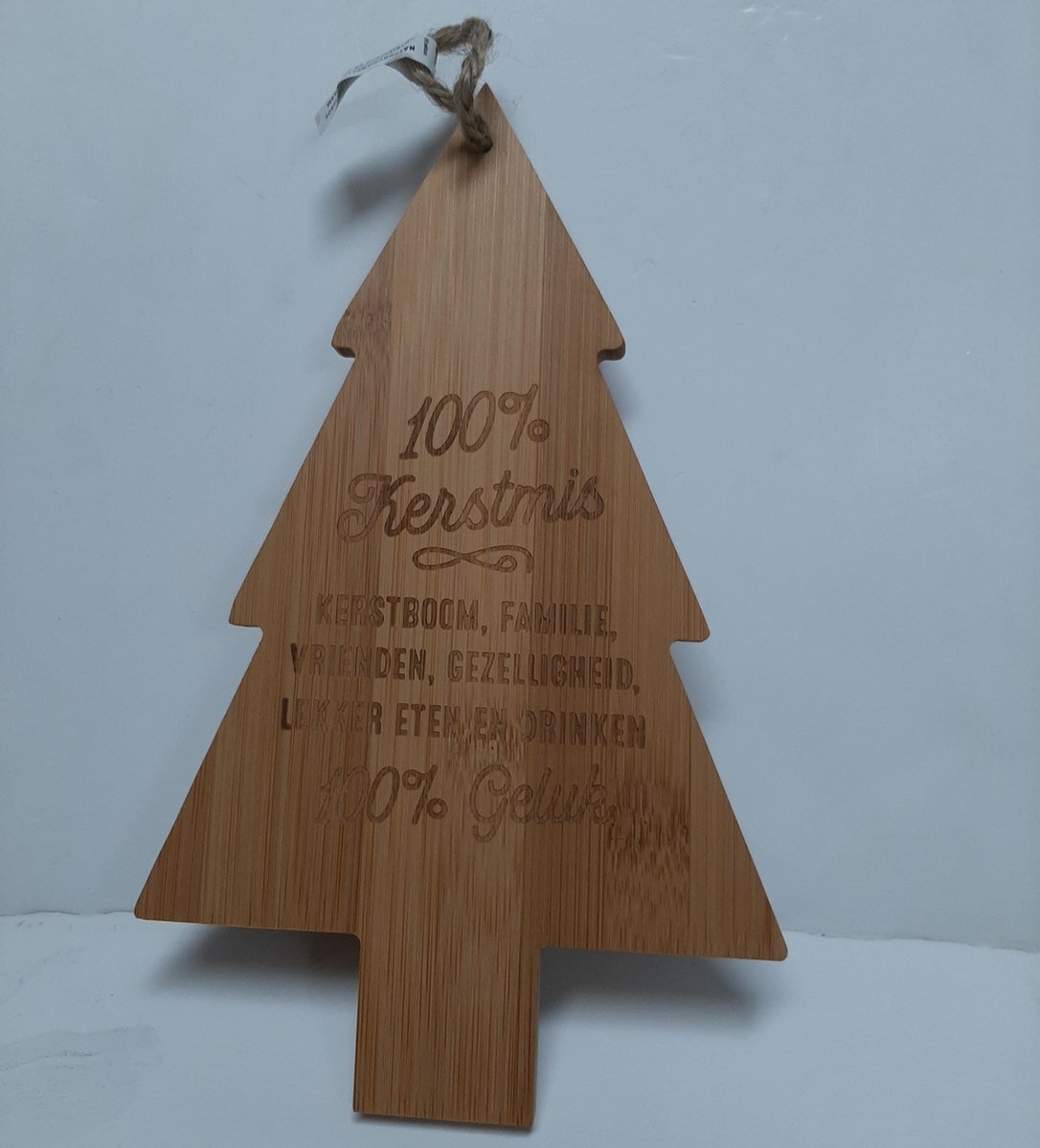 Miko Products Borrelplankje kerst met tekst 100% kerstmis