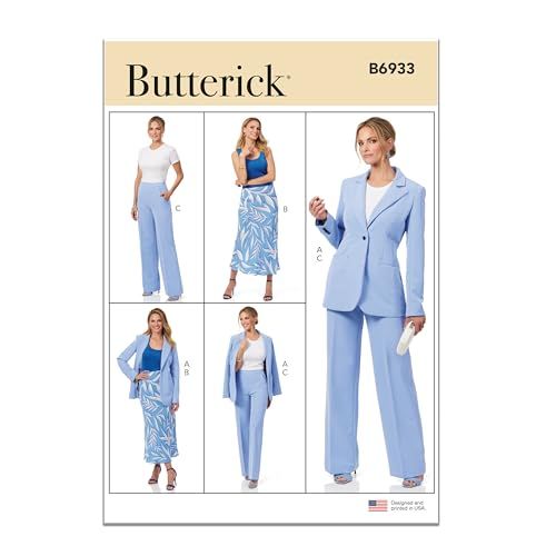 Butterick B6933B5 Misses' Jacket, Skirt and Pants - B5 (8-10-12-14-16)