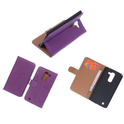 Best Cases Lila Luxe Echt Lederen Booktype Hoesje LG G Pro 2 - 8718883020160