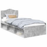 vidaXL Bedframe Betonnen Grijs 100 x 200 cm Massief grenenhout