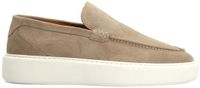 Manfield - Heren - Beige suède loafers - Maat 40