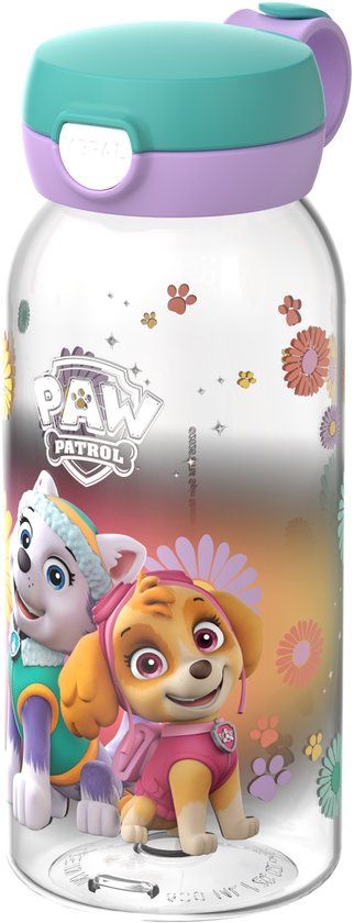 Mepal Drinkfles met flipdop Campus - 600 ml - Waterfles kinderen - Lekdicht - Hygiënische deksel - Paw Patrol Girls