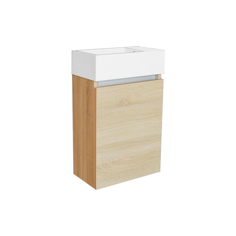 Badkamerplanet Fonteinkast Greeploos Trento Light Wood Rechtsdraaiend 70cm - 40mm - Goud