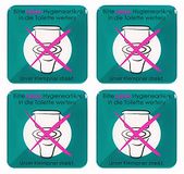 BIKE-label Bord 3D-stickers 80 x 80 mm 4 stuks geen hygiëneartikelen in het Klo 900219VE