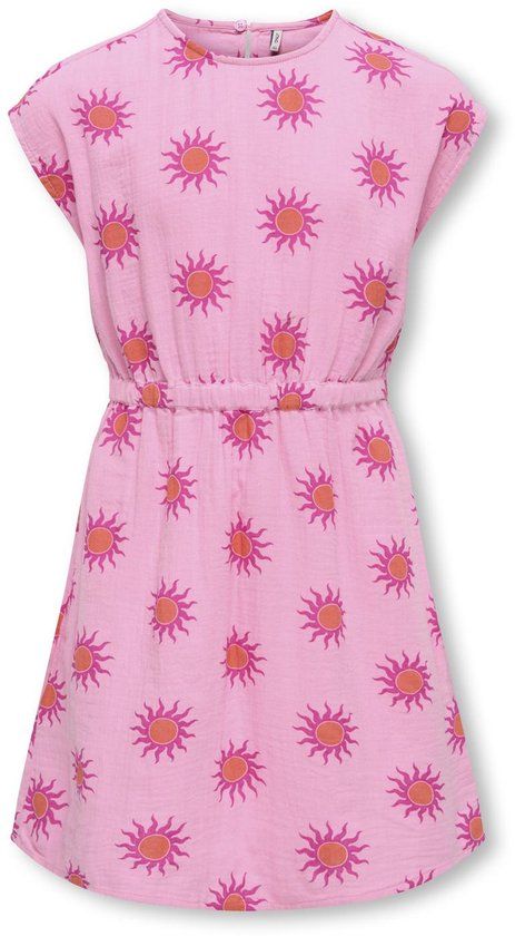 ONLY KIDS ONLY KOGTHYRA-MAY LIFE S/S DRESS CS WVN Jurk Meisjes Katoen Begonia Pink