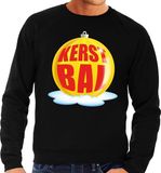 Bellatio Decorations Shoppartners Bv Foute kersttrui kerstbal geel op zwarte sweater voor heren - kersttruien XXL