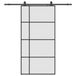 vidaXL Schuifdeur met beslagset, 102,5x205 cm, ESG glas, zwart