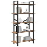 vidaXL Boekenplank - 5-laags - 100 x 33.5 x 64 cm - Bewerkt hout - Oud Hout