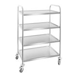 Royal Catering Serveerwagen - 4 bladen - tot 200 kg - wit, Donkerblauw