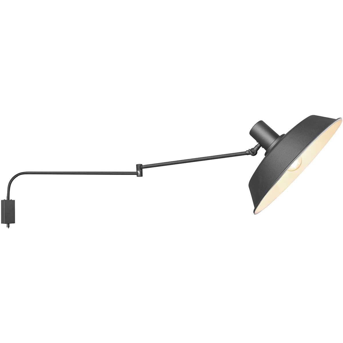 BES LED LED Wandlamp - Wandverlichting - Trion Bolan - E27 Fitting - Rond - Mat Zwart - Aluminium