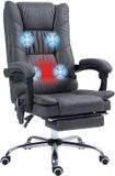 Vinsetto Massage Bürostuhl Mikrofaser 64L x 70B x 110-118H cm Dunkelgrau