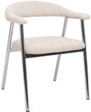 DÉJA Living Eetkamerstoel Sorø - Beige/Chrome - Set van 2