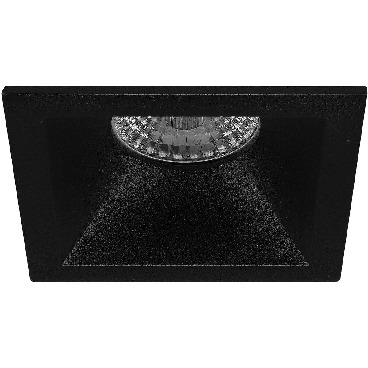 BES LED Spot Armatuur GU10 - Pragmi Pollon Pro - Inbouw Vierkant - Mat Zwart - Aluminium - Verdiept - 82mm