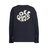 Me & My Monkey rechtvallende longsleeve met backprint - donkerblauw