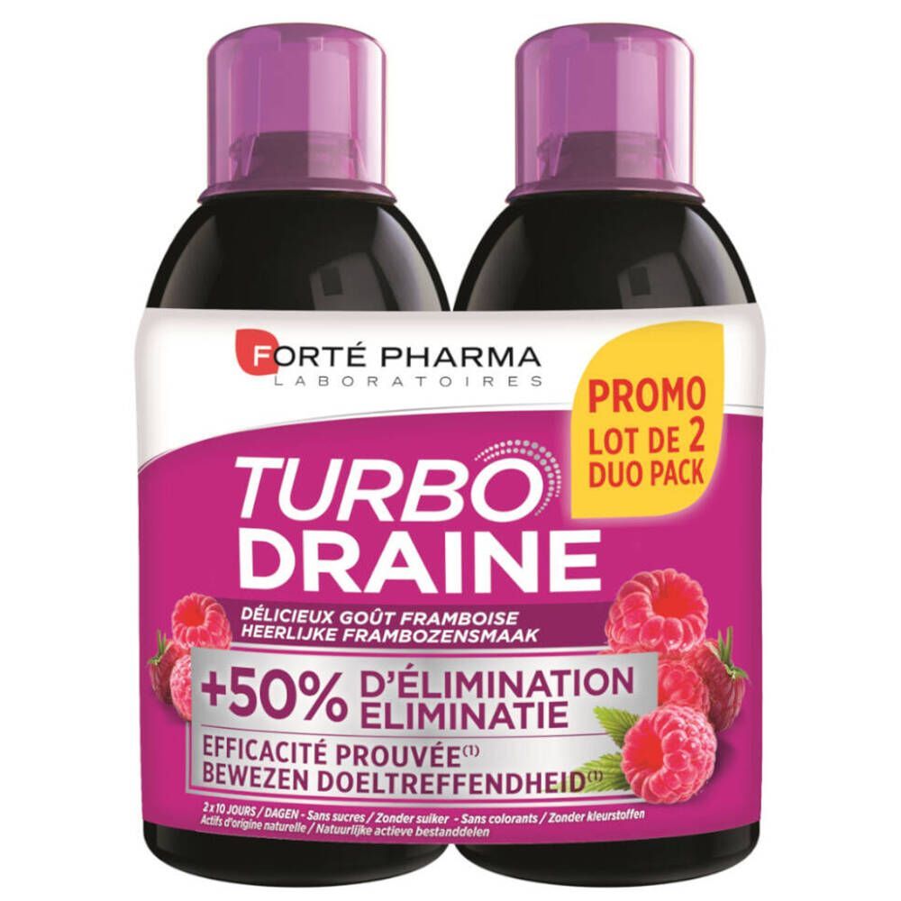 Forté Pharma Forté Pharma Turbodraine Framboos Duopack 2x500 ml