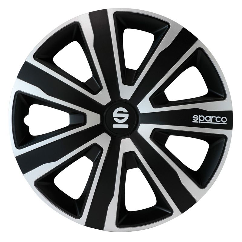 Sparco Palermo Wieldoppenset - 14 inch - Zilver/Zwart - 4-Delig