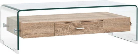 vidaXL Salontafel 98x45x31 cm gehard glas transparant