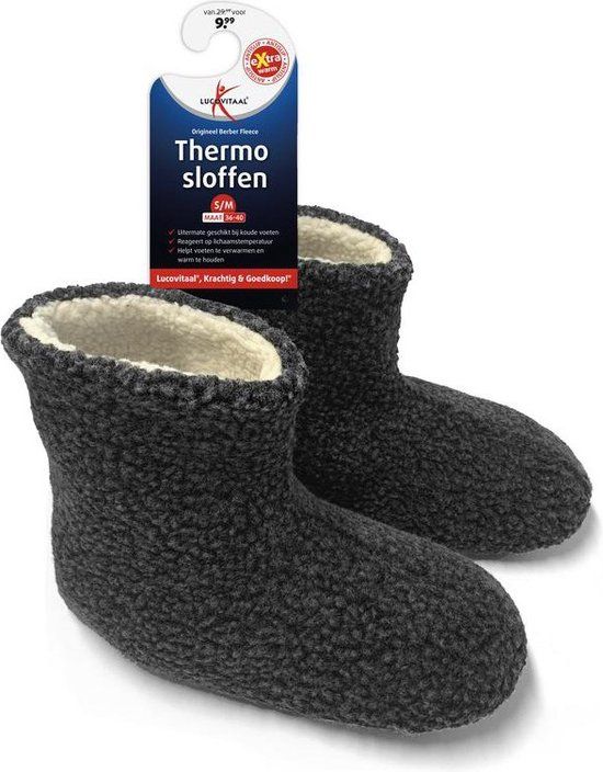 Lucovitaal Thermo Sloffen Maat 36-40 - Anthracite - Unisex