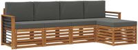 vidaXL Bank loungeset 5 zitplaatsen Acacia hout Natuurlijk en antraciet