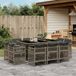 Prolenta Maison Exclusive Tuinset voor buiten, 11-delig, met kussens, grijs, van polyrotan