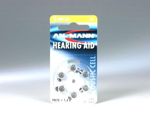 Ansmann PR 10 Zinc-Air Hearing Aid Batteries - 6 Pack