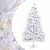 vidaXL Kunstmatige Hinged Kerstboom Wit 270 cm PVC en Staal