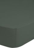 HIP Hoeslaken Effen Kleur - 1 Persoons 90x200 cm - Olijfgroen - 100% Katoen Satijn