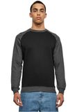 Urban Classics 2-Tone Raglan Crewneck Sweatshirts zwart-antraciet 4XL